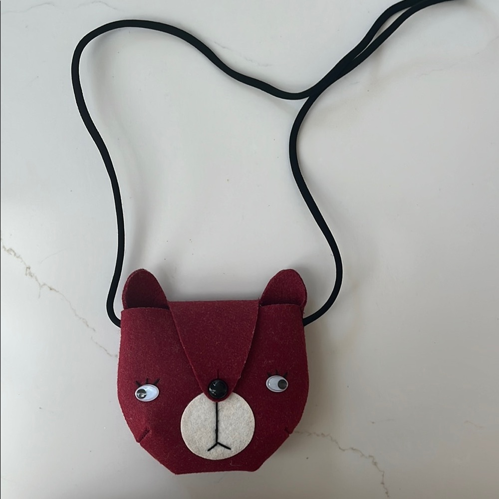 European brand - Mini dressing Red Bear Face Handbag